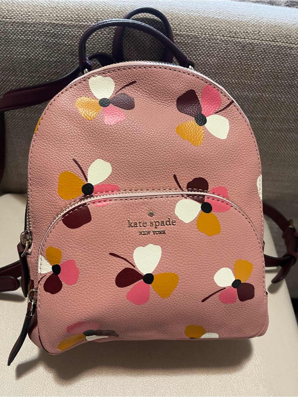 kate Spade Jackson Pink Floral Butterfly Mini Backpack